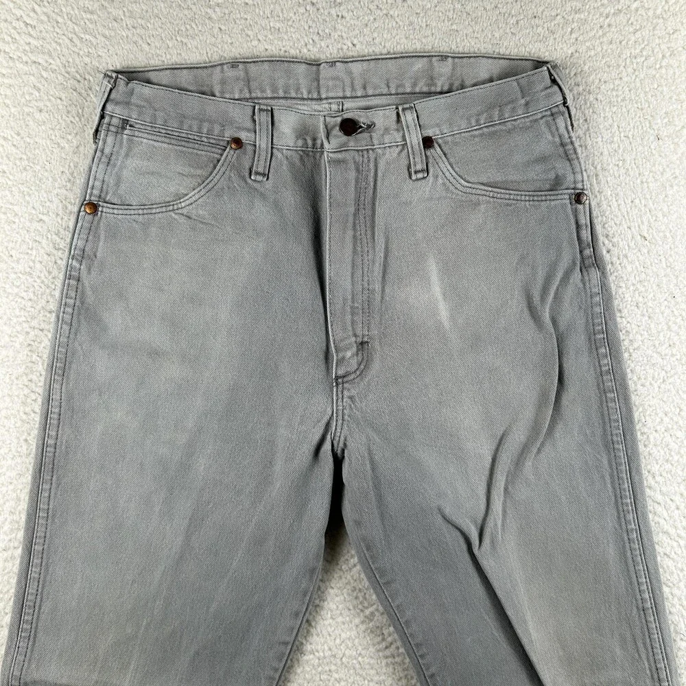 Vintage Wrangler Jeans Mens 32x35 Gray Regular Straight Ideal Zipper 3MWZPG 80s